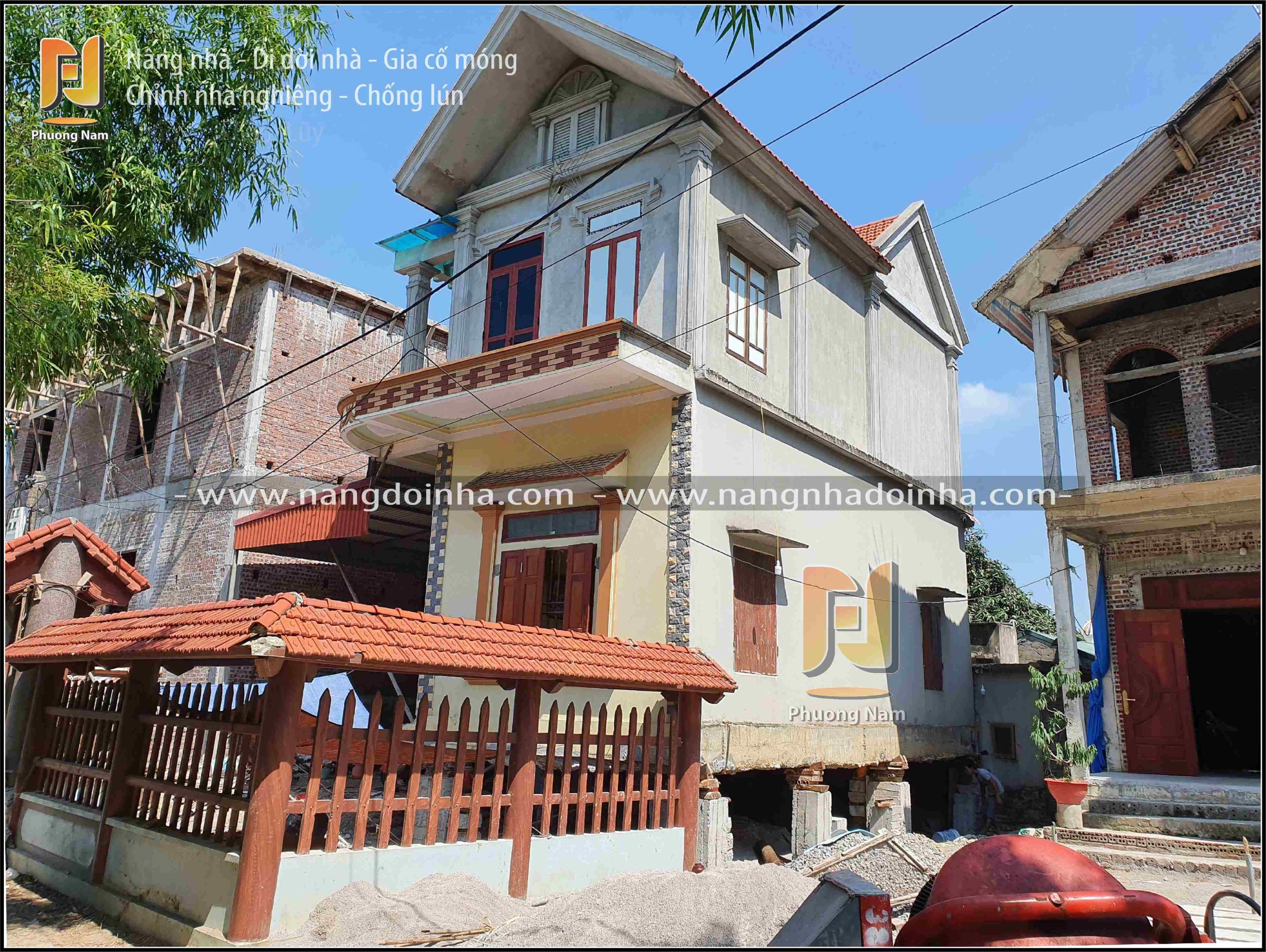 thần đèn cẩm lũy, văn cư, quốc khánh, nâng nhà, dời nhà, nhà nghiêng