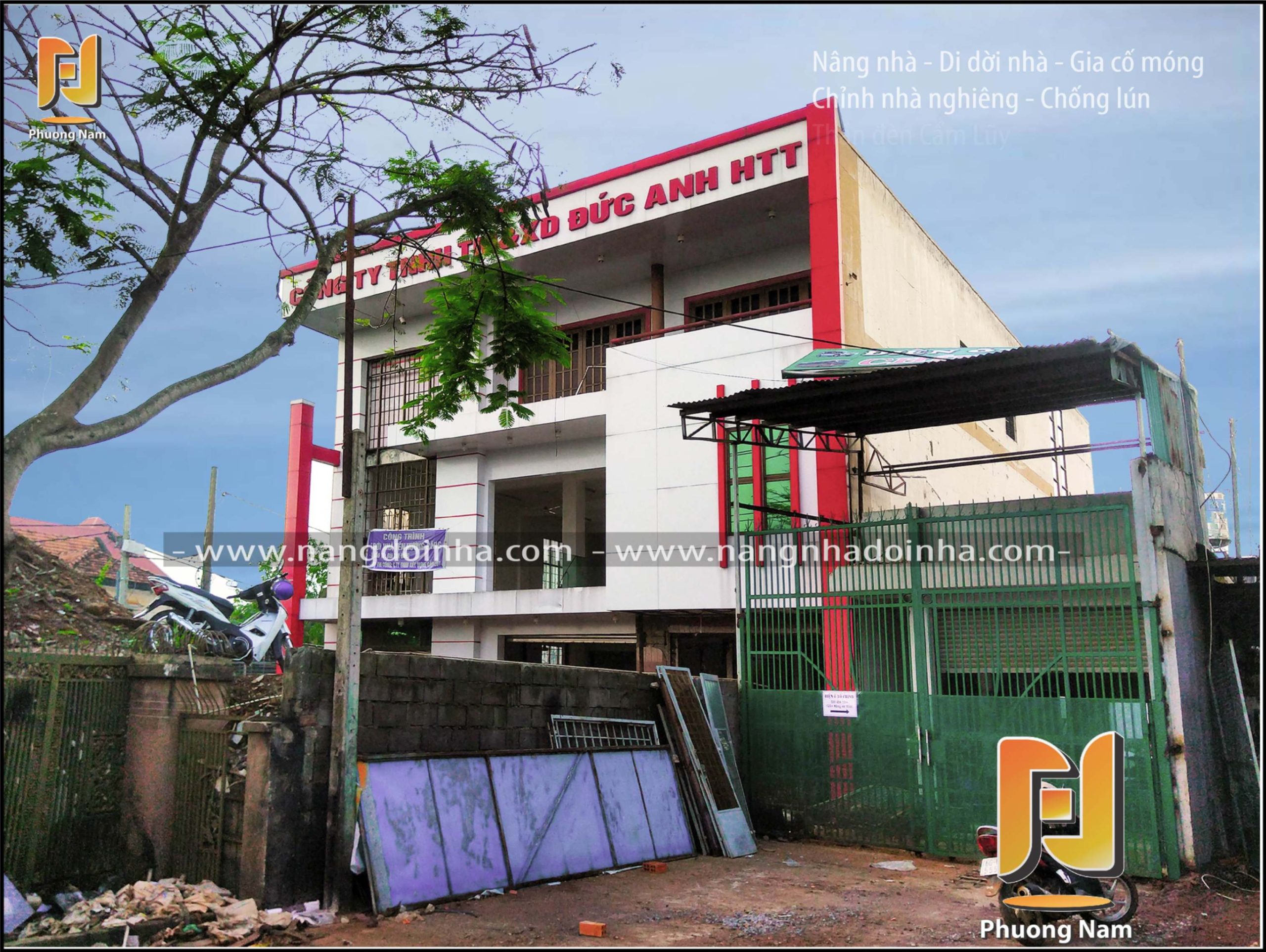 thần đèn cẩm lũy, văn cư, quốc khánh, nâng nhà, dời nhà, nhà nghiêng